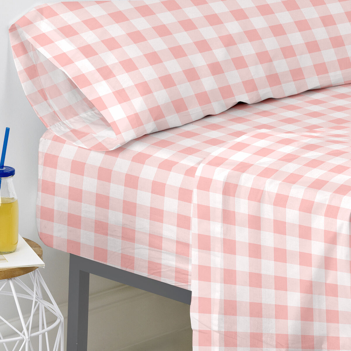 Underlakan HappyFriday BASIC KIDS Rosa 105 x 200 x 32 cm